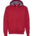Hanes HN280 Nano Full Zip Hooded Sweatshirt Vintage Red front view