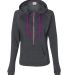 8876 J. America - Women's 1/2 Zip Triblend Hooded Sweatshirt Magenta front view