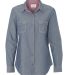 Weatherproof W154885 Vintage Women's Chambray Long Sleeve Shirt Blue front view