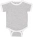 Rabbit Skins 4432 Infant Soccer Ringer Fine Jersey Bodysuit HEATHER/ WHITE front view