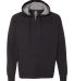 Hanes HN280 Nano Full Zip Hooded Sweatshirt Black front view