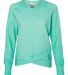 8666 J. America Women's Oasis Wash French Terry Criss Cross V-Neck Sweatshirt Spearmint front view
