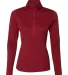 Russel Athletic QZ7EAX Women's Striated Quarter-Zip Pullover True Red front view