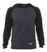 Russel Athletic 64HTTM Jersey Pullover Hooded Raglan Black Heather/ Black/ Oxford front view