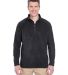 UltraClub 8180 Adult Cool & Dry Quarter-Zip Microfleece BLACK front view