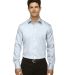 88673 North End Sport Blue boulevard Men's Wrinkle-Free 2-Ply 80's Cotton Dobby Taped Shirt COOL BLUE front view