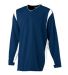 Augusta Sportswear 4600 Wicking Long Sleeve Warm Up Shirt Navy/ White front view