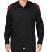 Dickies Workwear LL605 Men's Long-Sleeve Performance Team Shirt BLACK/ ENG RED front view