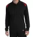 Dickies Workwear LL606 Men's Long-Sleeve Performance Polo BLACK/ ENG RED front view