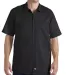 Dickies Workwear LS307 6 oz. Industrial Short-Sleeve Cotton Work Shirt BLACK front view