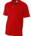  N3293 A4 Adult Interlock Contrast Polo SCARLET/ BLACK front view
