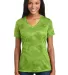 LST370 Sport-Tek® Ladies CamoHex V-Neck Tee in Lime shock front view