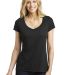 DM456 District Made® Ladies Shimmer V-Neck Tee Black front view