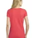 DM456 District Made® Ladies Shimmer V-Neck Tee Bright Coral back view