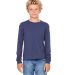 BELLA+CANVAS 3501Y Youth Long-Sleeve T-Shirt in Navy front view