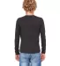 BELLA+CANVAS 3501Y Youth Long-Sleeve T-Shirt DARK GRY HEATHER back view