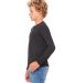 BELLA+CANVAS 3501Y Youth Long-Sleeve T-Shirt CHAR BLK TRIBLND side view