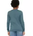 BELLA+CANVAS 3501Y Youth Long-Sleeve T-Shirt HTHR DEEP TEAL back view