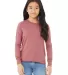 BELLA+CANVAS 3501Y Youth Long-Sleeve T-Shirt HEATHER MAUVE front view