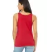 BELLA 6488 Womens Loose Tank Top in Red back view