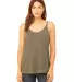 BELLA 8838 Womens Flowy Tank Top in Heather olive front view