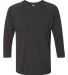Next Level 6051 Unisex Tri-Blend 3/4 Sleeve Raglan in Vintage black/vintage black front view