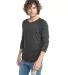 Next Level 6051 Unisex Tri-Blend 3/4 Sleeve Raglan in Vin blk/ vin blk front view