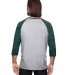 A6755 Anvil Adult Tri-Blend 3/4-Sleeve Raglan Tee  in Ht gy/ ht dk grn back view