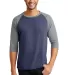 A6755 Anvil Adult Tri-Blend 3/4-Sleeve Raglan Tee  HTH BL/ TR H GRY front view