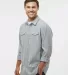 Burnside B8210 Yarn-Dyed Long Sleeve Flannel Grey/ White side view