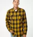 Burnside B8210 Yarn-Dyed Long Sleeve Flannel Gold/ Black front view