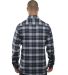 Burnside B8210 Yarn-Dyed Long Sleeve Flannel Navy/ Grey back view