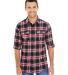 Burnside B8210 Yarn-Dyed Long Sleeve Flannel Red front view