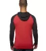 Burnside B8127 Yarn-Dyed Raglan Pullover in Striated red/ striated black back view