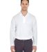 8210LS UltraClub® Adult Cool & Dry Long-Sleeve Me in White front view