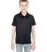 8210Y UltraClub® Youth Cool & Dry Mesh Piqué Pol in Black front view