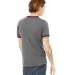 BELLA+CANVAS 3055 Heather Ringer Tee in Dp hthr/ cardnal back view
