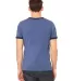 BELLA+CANVAS 3055 Heather Ringer Tee in Hthr nvy/ mdnite back view