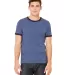 BELLA+CANVAS 3055 Heather Ringer Tee in Hthr nvy/ mdnite front view
