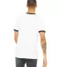 BELLA+CANVAS 3055 Heather Ringer Tee in White/ black back view