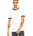 BELLA+CANVAS 3055 Heather Ringer Tee in White/ black front view