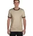 BELLA+CANVAS 3055 Heather Ringer Tee in Hthr tan/ brown front view