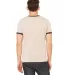 BELLA+CANVAS 3055 Heather Ringer Tee in Hthr tan/ brown back view