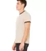 BELLA+CANVAS 3055 Heather Ringer Tee in Hthr tan/ brown side view