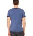 BELLA+CANVAS 3055 Heather Ringer Tee HTHR NVY/ MDNITE back view