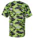4181 Badger  Camo Short Sleeve T-Shirt Lime back view