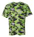 4181 Badger  Camo Short Sleeve T-Shirt Lime front view