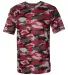 4181 Badger  Camo Short Sleeve T-Shirt Red front view