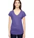 6750VL Anvil - Ladies' Triblend V-Neck T-Shirt  in Heather purple front view