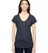 6750VL Anvil - Ladies' Triblend V-Neck T-Shirt  in Heather navy front view
